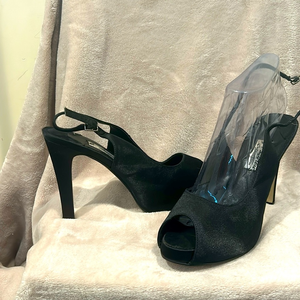 J. Loren sexy black sling back 4 inch heels, size8.5.